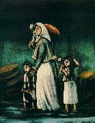 Niko Pirosmanashvili A Peasant Woman with Children Going to Fetch Water France oil painting artist